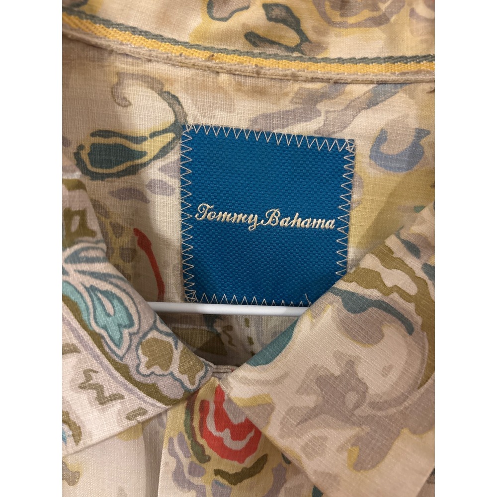 Tommy Bahama Mens 100% Silk Paisley Short Sleeve Button Down Camp‎ Shirt M - Picture 2 of 8
